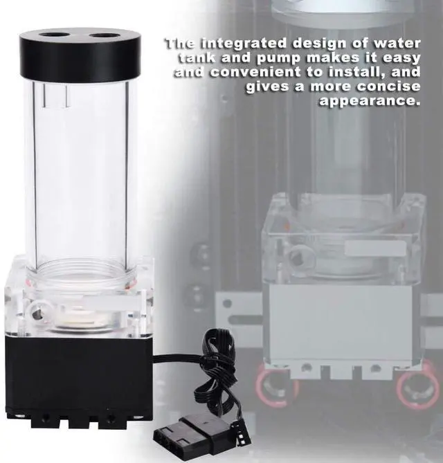 Alt view image 4 of 5 - 800L/H 8W 7V Water Cooling Pump with 4 Meters Pump Head & LED Power Indicator G1/4 Thread Fast Heat Dissipation CPU Cooling System (17cm Black)