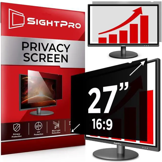 Main image of SightPro 27 Inch 16:9 Computer Privacy Screen Filter for Monitor - Privacy Shield and Anti-Glare Protector
