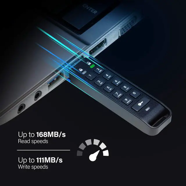 Alt view image 2 of 5 - iStorage datAshur Personal2 16 GB | Secure Flash Drive | Password Protected | Portable | Military Grade Hardware Encryption