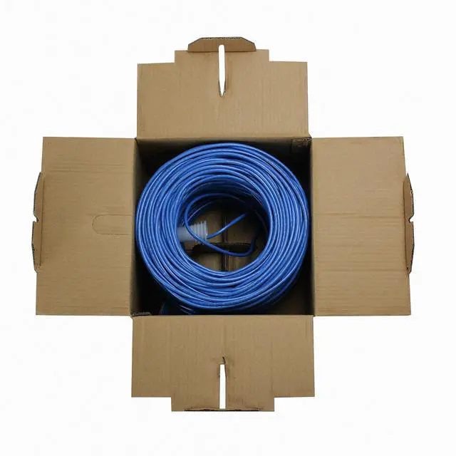 Alt view image 3 of 3 - NavePoint CAT5e (CCA), 500ft, Blue, Solid Bulk Ethernet Cable, 24AWG 4 Pair, Unshielded Twisted Pair (UTP)
