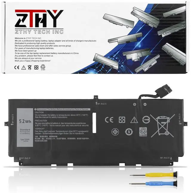Main image of 722KK Laptop Battery Replacement for Dell XPS 13 9300 (2020 edition), XPS 13 9310 (2020 edition), XPS 13 9380 (2020 edition) Series P117G P117G002 P117G001 0WN0N0 WN0N0 02XXFW 2XXFW FP86V 7.6V 52Wh