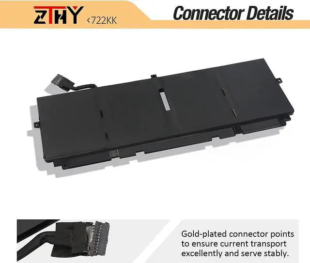 Alt view image 4 of 5 - 722KK Laptop Battery Replacement for Dell XPS 13 9300 (2020 edition), XPS 13 9310 (2020 edition), XPS 13 9380 (2020 edition) Series P117G P117G002 P117G001 0WN0N0 WN0N0 02XXFW 2XXFW FP86V 7.6V 52Wh