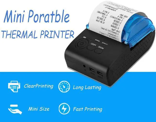 Alt view image 2 of 5 - Yoidesu Mini Receipt Printer,58mm Portable Bluetooth Mobile Thermal Printer Compatible with Android VISTA Linux,Bluetooth 4.0 Label Printer (US Plug)