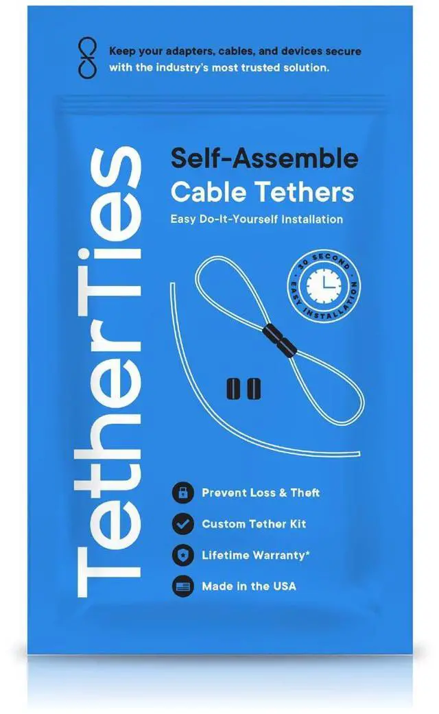 Alt view image 2 of 5 - TetherTies Cable Organization, DIY Tether Kit - Customizable Cable Tethers for Computers, Adapters & Dongles - Easy Self Installation Tether Cables with Free Crimping Tool (Silver 30 Pk, 12 inch)