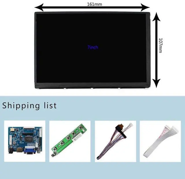 Alt view image 5 of 5 - VSDISPLAY 7" 7 Inch 1280X800 IPS LCD Screen N070ICG-LD1 with VGA 2AV LCD Controller Board