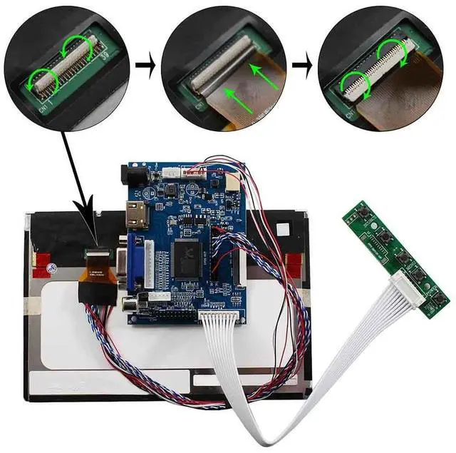 Alt view image 4 of 5 - VSDISPLAY 7" 7 Inch 1280X800 IPS LCD Screen N070ICG-LD1 with VGA 2AV LCD Controller Board