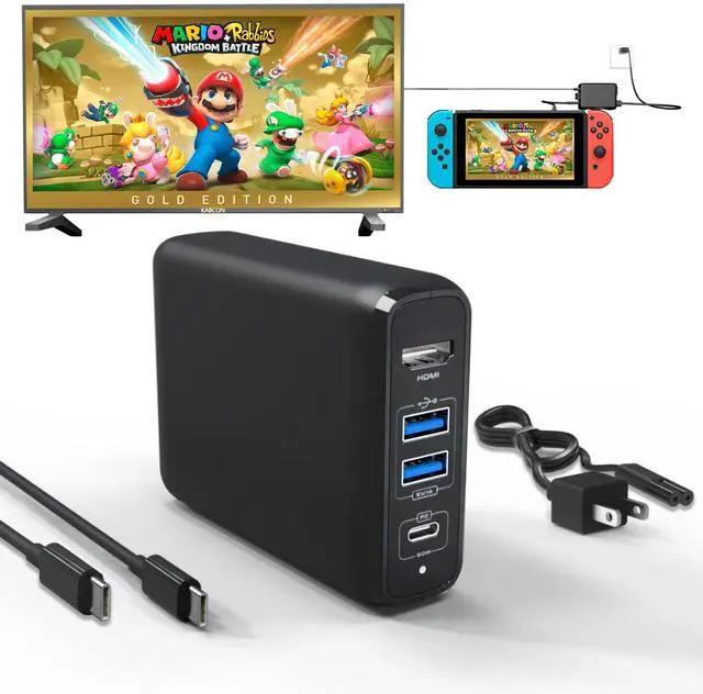 Main image of Dock Station for Nintendo Switch with 65W Power Supply,Portable Docking Station for Tv with USB C 3.1 Cable,60W Fast Charging,HDMI HD Screen Casting,TF/SD Card Reader.