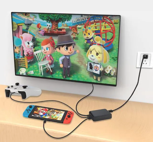 Alt view image 3 of 5 - Dock Station for Nintendo Switch with 65W Power Supply,Portable Docking Station for Tv with USB C 3.1 Cable,60W Fast Charging,HDMI HD Screen Casting,TF/SD Card Reader.