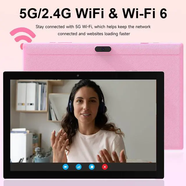 Alt view image 3 of 5 - YQSAVIOR 10" Android 14 Tablet - 8GB RAM, 64GB ROM & 1TB Expandable, 2+8MP Dual Camera, WiFi, Bluetooth, 1280x800 IPS Touch Screen, 6000mAh Battery, GMS Certified - Pink