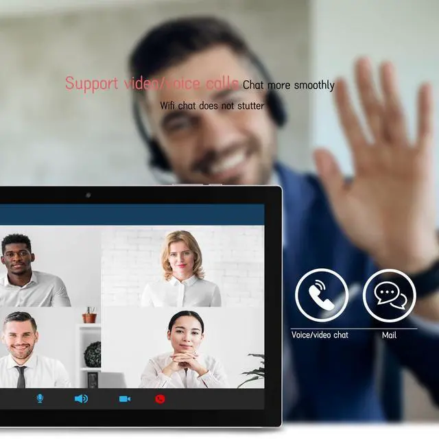 Alt view image 3 of 5 - Android 14 Tablet 10 Inch Tablet, DDR4 8GB RAM 64GB Storage Tablets, Support 1TB Expand 2MP+8MP Dual Camera 10 IN Tab, WiFi6 Bluetooth 6000mAh Battery, 1280*800 10.1'' IPS HD Touch Screen Tableta.