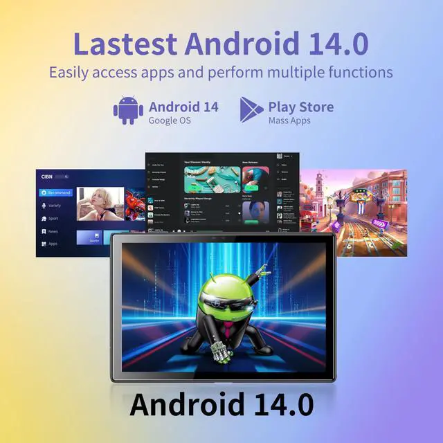 Alt view image 3 of 5 - BYYBUO A10_L 10.1-inch Tablet | 6GB RAM + 64GB ROM | Android 14 OS | Quad-Core Processor | 5000mAh Battery | 1280x800 IPS HD Touchscreen | 5MP+8MP Camera | Bluetooth | WiFi | Grey