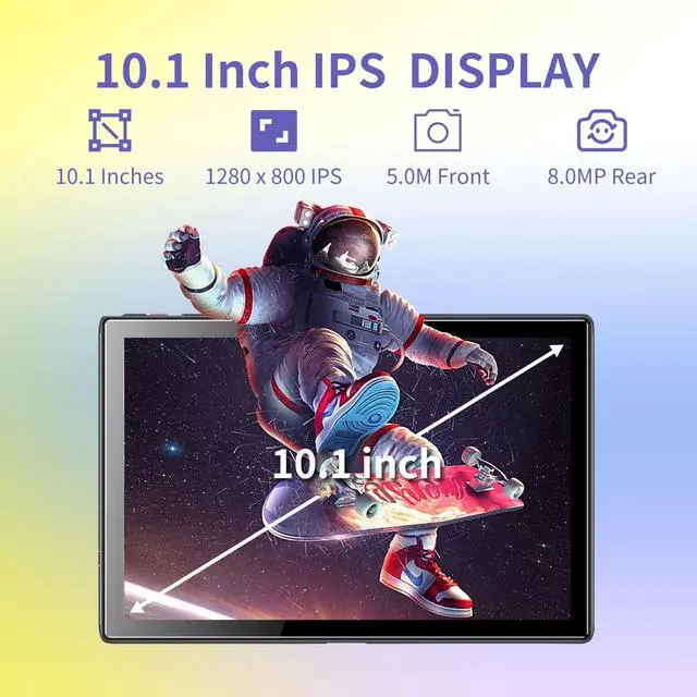 Alt view image 4 of 5 - BYYBUO A10_L 10.1-inch Tablet | 6GB RAM + 64GB ROM | Android 14 OS | Quad-Core Processor | 5000mAh Battery | 1280x800 IPS HD Touchscreen | 5MP+8MP Camera | Bluetooth | WiFi | Grey