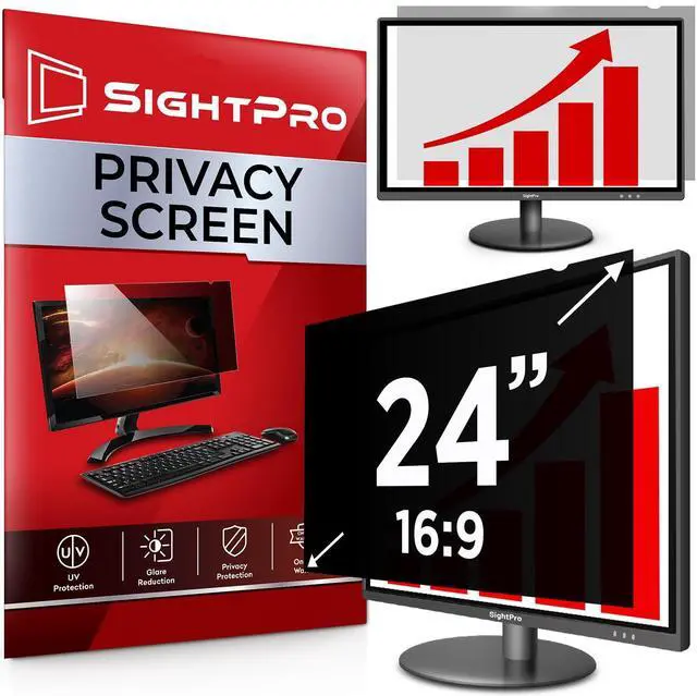 Main image of SightPro 24 Inch 16:9 Computer Privacy Screen Filter for Monitor - Privacy Shield and Anti-Glare Protector