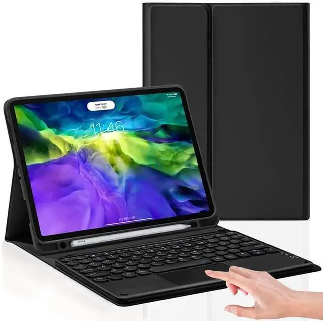 Main image of AnMengXinLing Galaxy Tab S8/ Tab S7 Case with Touchpad, Detachable Bluetooth Keyboard Leather Folio Cover for Galaxy Tab S8/ Tab S7 11-inch SM-X700/ X706/ T870/ T875/ T876 Tablet, (Black)