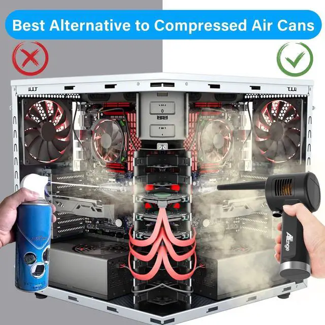 Alt view image 3 of 5 - Electric Air Duster, Cordless Air Duster, Rechargeable Compressed Air Duster, 33000 RPM Air Blower, Two Smart Start Modes, Good Replacement for Compressed Air Can, Reusable Dust Destroyer