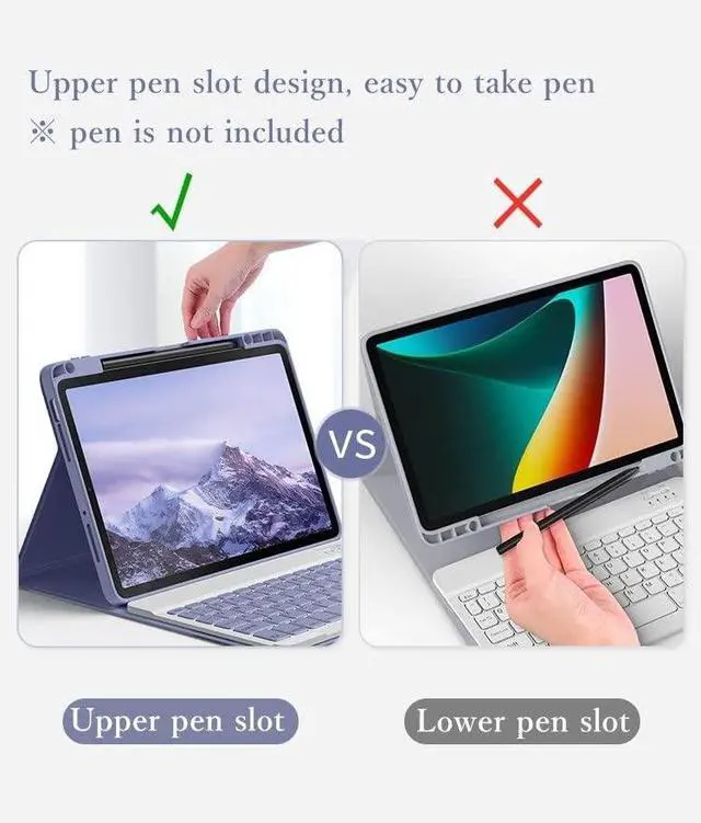 Alt view image 2 of 5 - kaitesi Keyboard Case Mouse for iPad A16 (11th Gen,11")/ iPad 10th Generation 2022 10.9" Case with Magnetically Detachable Color Keyboard and Mouse Folio Cover (Purple)
