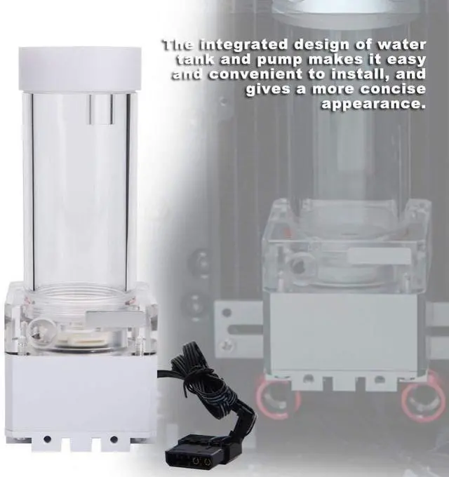 Alt view image 3 of 4 - 800L/H 8W 7V Water Cooling Pump with 4 Meters Pump Head & LED Power Indicator G1/4 Thread Fast Heat Dissipation CPU Cooling System (17cm White)