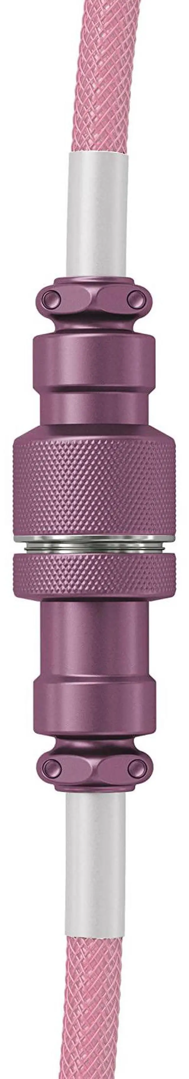 Alt view image 3 of 5 - Glorious Coiled Keyboard Cable USB C Artisan Braided Cable for Mechanical Gaming Keyboard - Pixel Pink