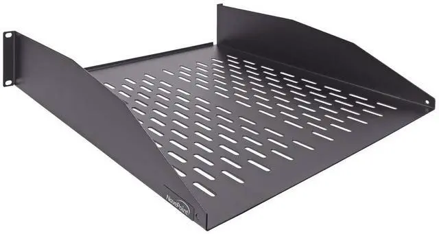 Main image of Navepoint 2U 19-Inch Universal Vented Rack Mount Cantilever Server Cabinet Shelf 18-Inches Deep with Lip Black