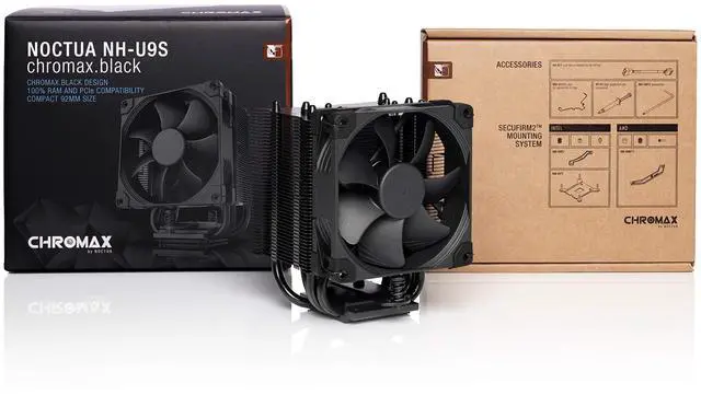 Alt view image 4 of 5 - Noctua NH-U9S chromax.Black, 92mm Single-Tower CPU Cooler (Black)