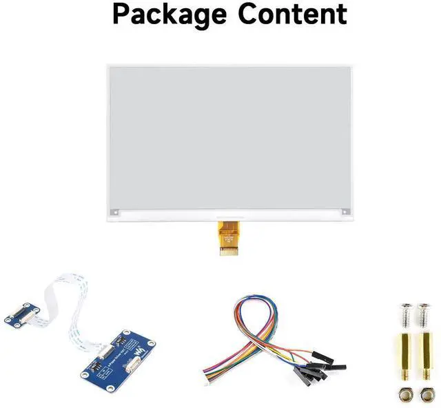 Alt view image 2 of 5 - Waveshare 7.5inch E-Ink Display HAT Compatible with Raspberry Pi 5/4B/3B/Zero/Zero W/Zero 2W/Pico/Pico W/Pico WH, 800×480 Resolution SPI Interface