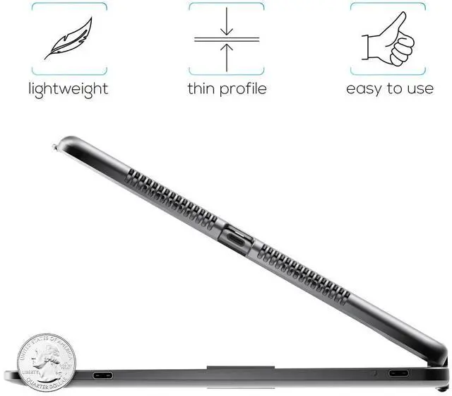 Alt view image 4 of 5 - typecase Touch iPad 9th Generation Case with Keyboard (10.2", 2021), Multi-Touch Trackpad, 10 Color Backlight, 360° Rotatable, Thin & Light for iPad 8th Gen, 7th Gen, Air 3, Pro 10.5 (Space Gray)