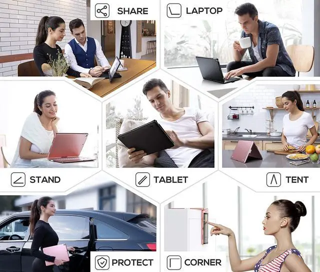Alt view image 5 of 5 - typecase Touch iPad 9th Generation Case with Keyboard (10.2", 2021), Multi-Touch Trackpad, 10 Color Backlight, 360° Rotatable, Thin & Light for iPad 8th Gen, 7th Gen, Air 3, Pro 10.5 (Space Gray)