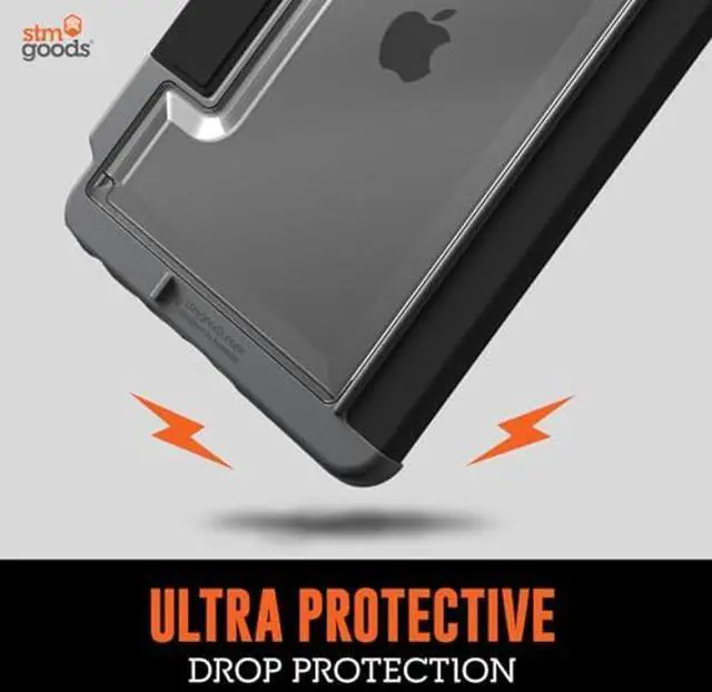 Alt view image 2 of 5 - STM Dux Plus for iPad (A16/10th Gen) Ultra-Durable, Lightweight Case with Clear Back, Apple Pencil USB-C/Gen 1 Storage, and Magnetic Battery-Saving On/Off Cover - Black.
