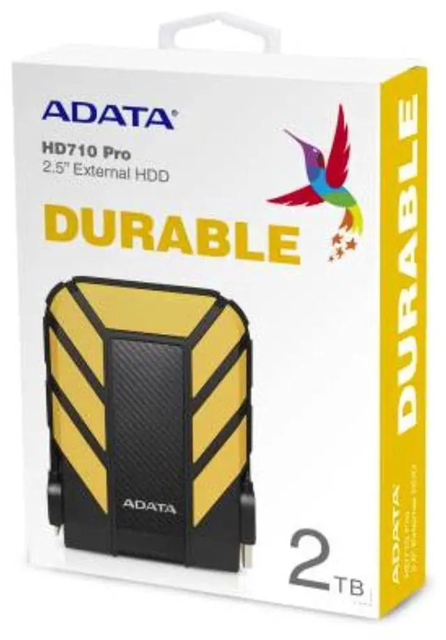 Alt view image 4 of 5 - ADATA HD710 Pro 2TB USB 3.1 IP68 Waterproof/Shockproof/Dustproof Ruggedized External Hard Drive, Yellow (AHD710P-2TU31-CYL)