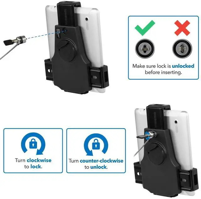 Alt view image 3 of 5 - Mount-It! Secure Universal Tablet POS Kiosk with Wall Bracket Add-on | Locking Tablet Stand with Adjustable Clamp for iPad, iPad Air, Samsung Galaxy Tab, Surface Go & 7.9"- 10.9" Tablets - MI-3784