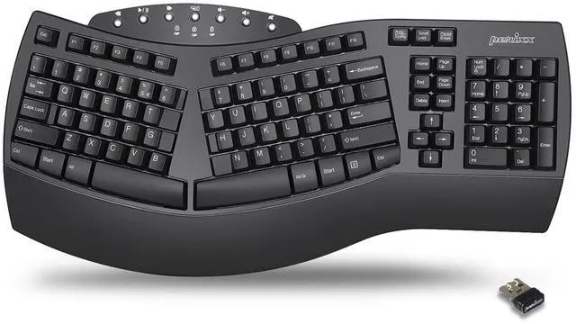 Main image of Perixx Periboard-612B Wireless Ergonomic Split Keyboard with Dual Mode 2.4G and Bluetooth Feature, Compatible with Windows 10 and Mac OS X System, Black, US English Layout