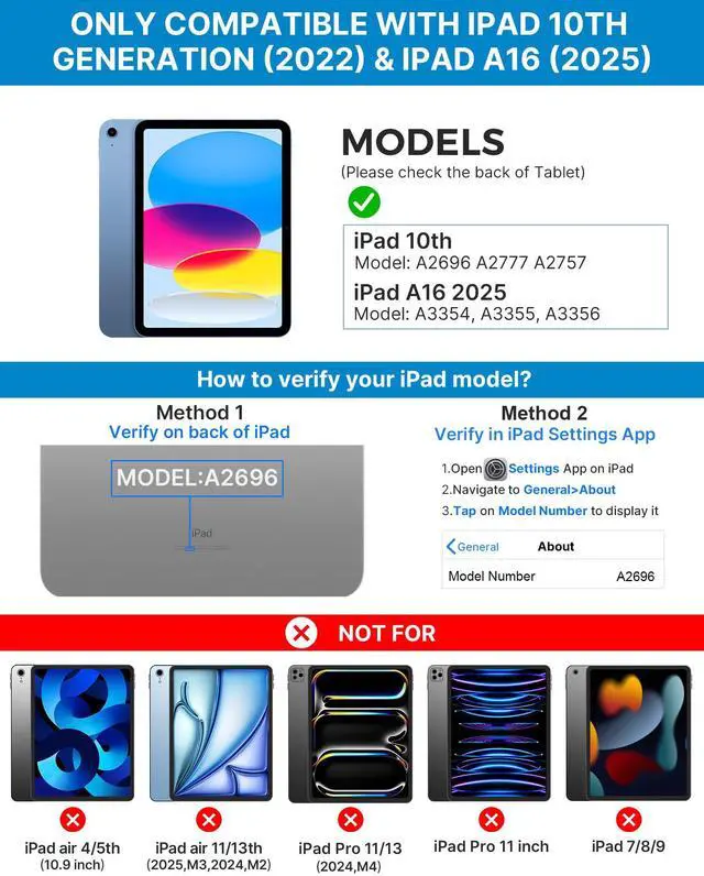 Alt view image 2 of 5 - typecase Touch iPad 10th Generation Case with Keyboard (10.9", 2022) and iPad A16 (11th Gen, 2025)  360° Rotatable, 11-Color Backlit, Multi-Touch Trackpad, Thin & Light (Black)