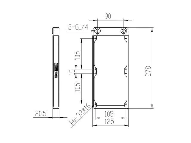 Alt view image 5 of 5 - XSPC TX240 Ultra Thin Radiator, 120mm x 2, Dual Fan, Black