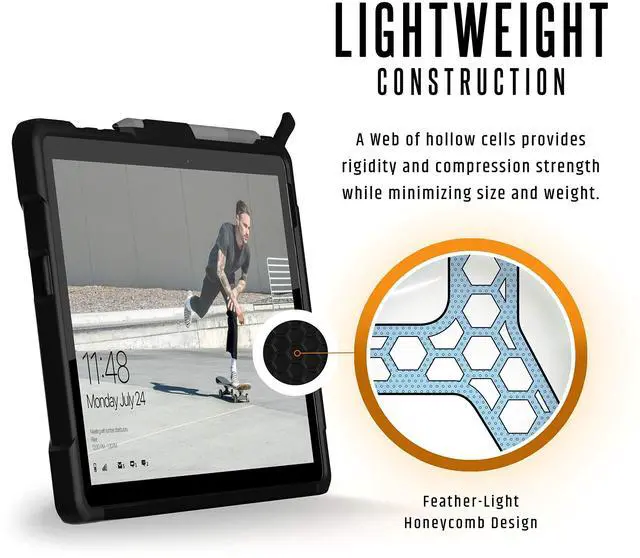 Alt view image 5 of 5 - URBAN ARMOR GEAR UAG Designed for Microsoft Surface Go 4/ Surface Go 3 / Surface Go 2 / Surface Go Case 10.5" Metropolis Rugged Aluminum Kickstand Military Drop Tested Protective Cover Black