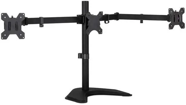 Main image of Mount-It! Triple Monitor Stand | 3 Monitor Stand Fits 19 20 21 22 23 24 Inch Computer Screens | Free Standing Base | Three Heavy Duty Full Motion Adjustable Arms | VESA Compatible