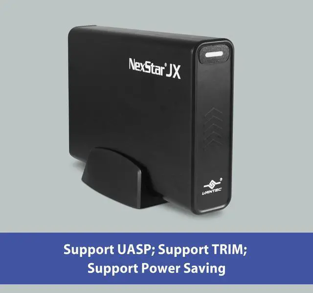 Alt view image 3 of 5 - Vantec NexStar JX, USB 3.2 Gen1x1, 3.5" or 2.5 SATA III HDD/SSD Drive Green Enclosure with eSATA (NST-358SU3-BK), Black