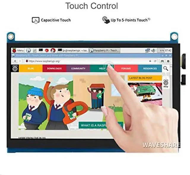 Alt view image 5 of 5 - 7inch HDMI LCD (H) Display Capacitive Touch Screen 1024x600 IPS LCD HDMI Module Compatible with Raspberry Pi, Jetson Nano,BB Black, Banana Pi Support Microsoft XBOX360 and Nintendo Switch