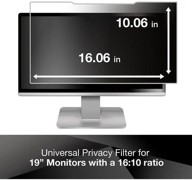 Alt view image 2 of 5 - PF190W1B 3M Frameless Blackout Privacy Filter For 19inch Widescreen Monitor, 16:10 Aspect Ratio