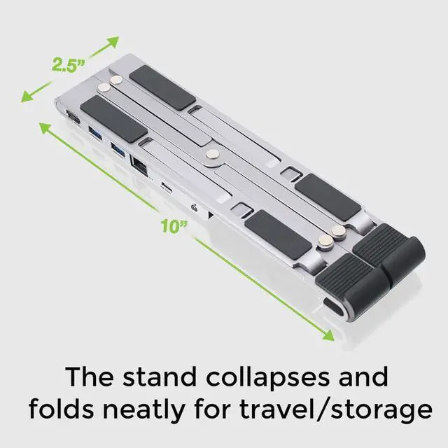 Alt view image 4 of 5 - IOGEAR Dock Pro 6-in-1 4K Dock Stand, Foldable Laptop Stand with Docking Station, HDMI 4K30hz (3440x1440 60Hz), 2X USB-A, USB-C Data, 100W, Fast Role Swap, Windows 10 11, macOS, GUD3C4K1LS