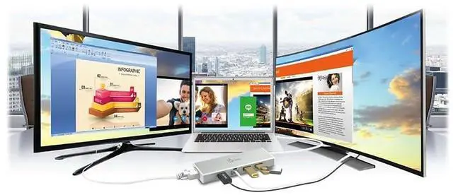 Alt view image 4 of 4 - j5create USB 3.0 Hub with HDMI, VGA, RJ45 Gigabit Ethernet, 2 USB 3.1 Type-A Ports - High Speed Data Transfer Adapter for Mac, Windows, Desktop PC - Supports Up to 2K Resolution (JUD380)