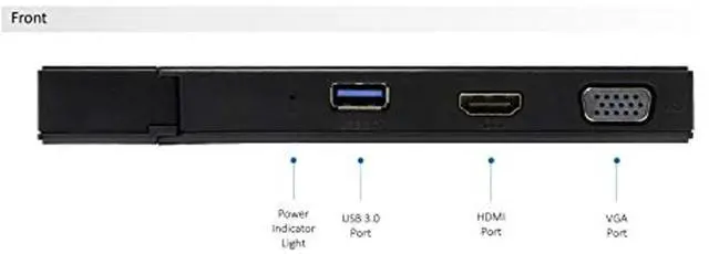 Alt view image 2 of 5 - VisionTek VT100 Portable USB-A Dual Monitor Hub - 1x HDMI, 1x VGA, 2x USB Ports, micro/SD Reader, Ethernet for Windows