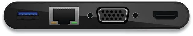 Alt view image 2 of 3 - Belkin USB-C Multimedia + Charge Adapter, 4K HDMI/USB-A/USB-C/VGA, 4.9 ft, Black