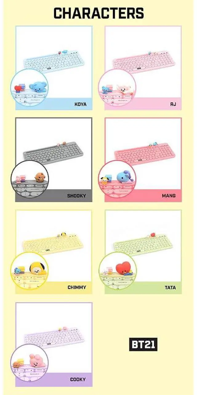 Alt view image 3 of 5 - BT21 Baby Multi-Pairing Wireless Bluetooth Keyboard My Little Buddy (CHIMMY)