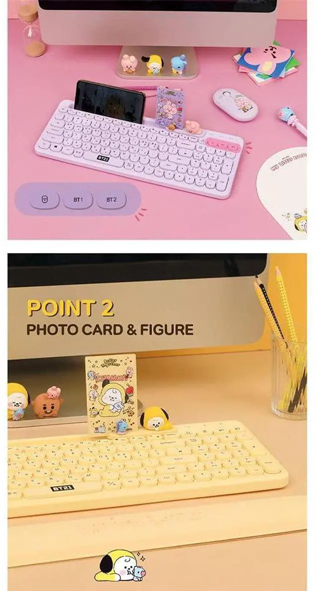 Alt view image 5 of 5 - BT21 Baby Multi-Pairing Wireless Bluetooth Keyboard My Little Buddy (CHIMMY)