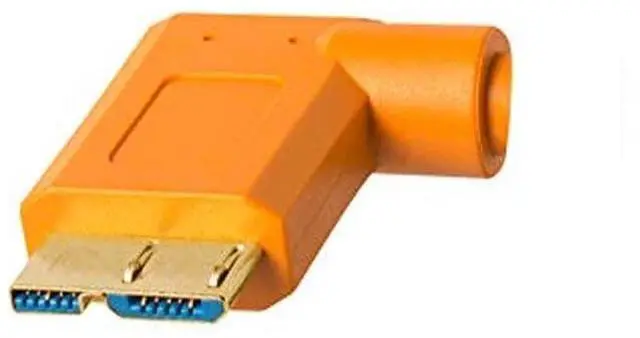 Alt view image 2 of 5 - Tether Tools TetherPro USB 3.0 to Micro-B Right Angle Cable | for Fast Transfer and Connection Between Camera and Computer | High Visibility Orange | 15 Feet (4.6 m)