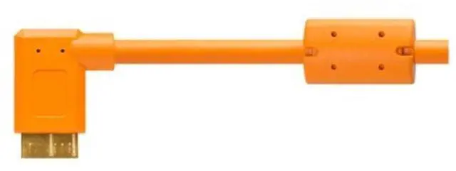 Alt view image 3 of 5 - Tether Tools TetherPro USB 3.0 to Micro-B Right Angle Cable | for Fast Transfer and Connection Between Camera and Computer | High Visibility Orange | 15 Feet (4.6 m)
