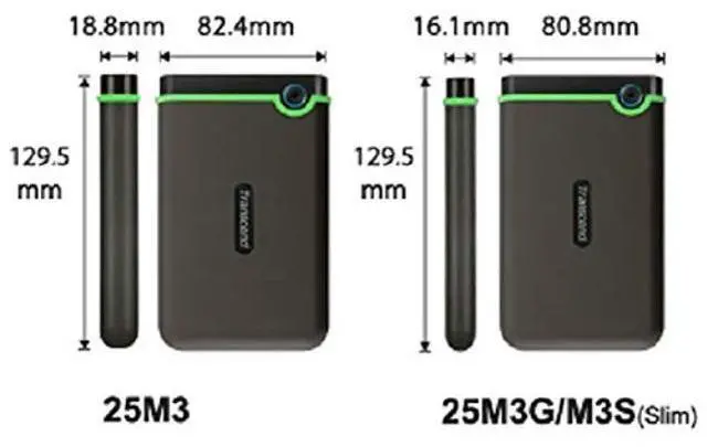Alt view image 3 of 5 - Transcend 1 TB StoreJet M3 Military Drop Tested USB 3.0 External Hard Drive