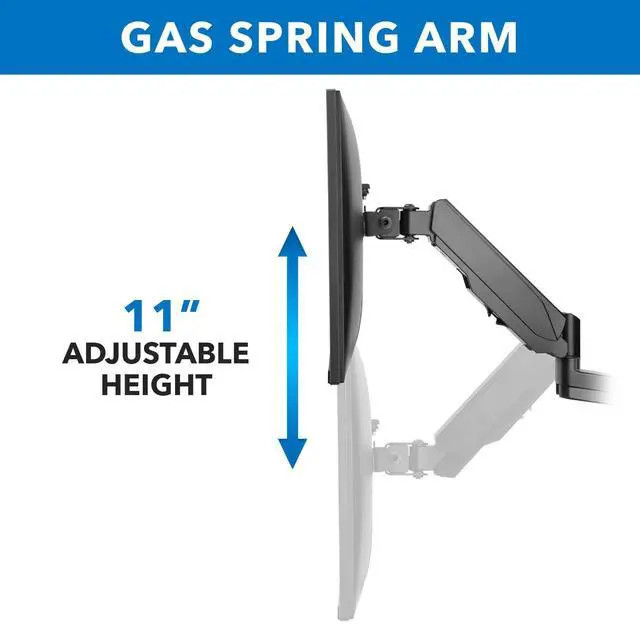Alt view image 4 of 5 - Mount-It! Monitor Wall Mount with Full Motion Gas Spring Arm | Height Adjustable Bracket for Flat Panel Screens Up to 32" | Fits VESA 75 and 100, 17.6 Lbs Capacity, Black