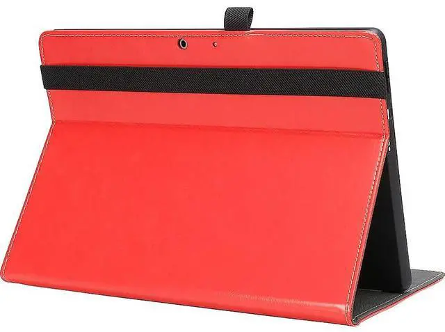 Alt view image 2 of 5 - SaharaCase Business Series Folio Case for Microsoft Surface Pro X 2021 [Shockproof Bumper] Kickstand Hand Strap Pockets Rugged Protection Anti-Slip Grip (Red)