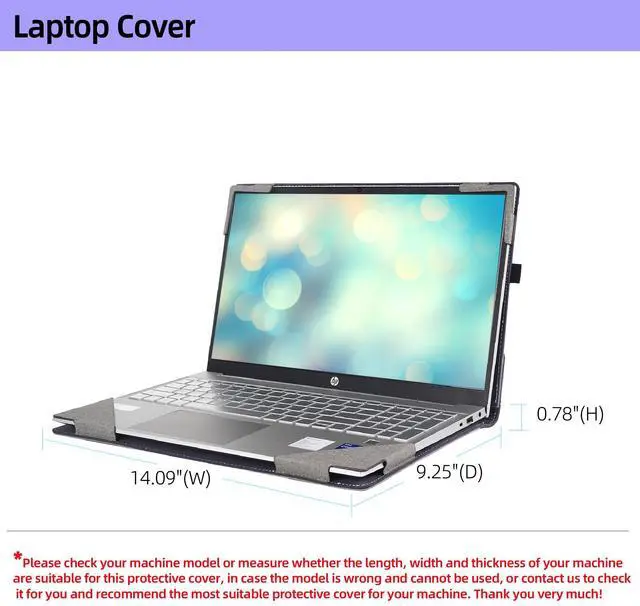 Alt view image 3 of 5 - Laptop Case for HP Pavilion Laptop 15-eg3097nr 15t-eg 15z-eh 15-eh Envy X360 15-ED 15-EE 15.6" Protective Case Design Removable Leather Case with Stand (15.6-inch, Light Grey)